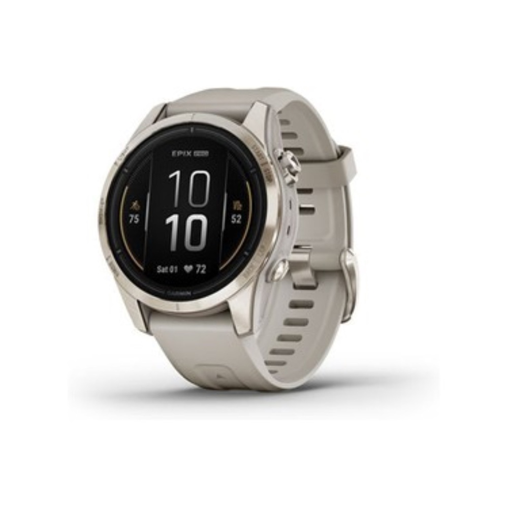 epix™ Pro (Gen 2) – Sapphire Edition | 42 mm, Soft Gold with Light Sand Band,